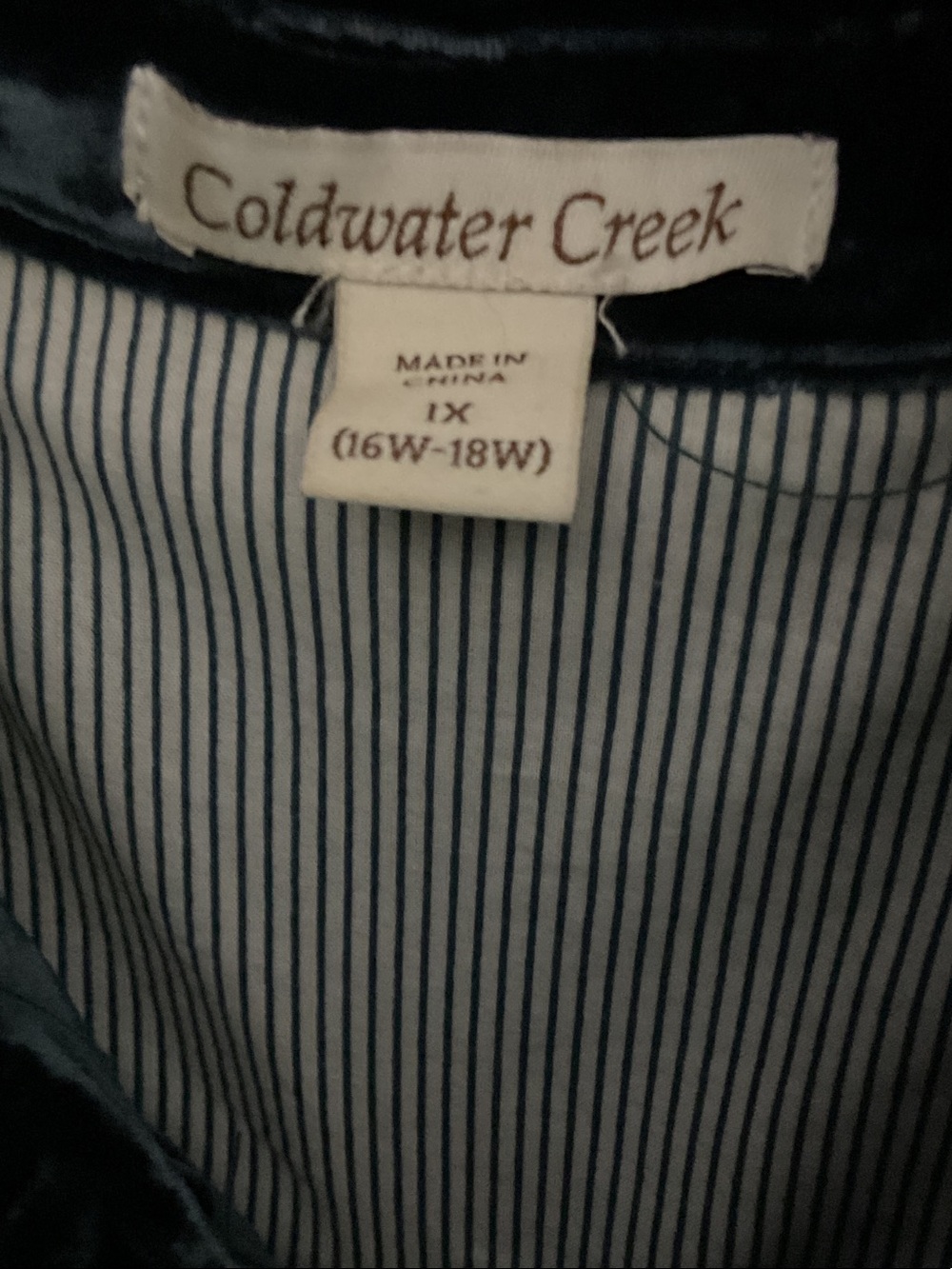 Coldwater Creek Deep Teal Velvet-Lined Jacket - Picture 2 of 3